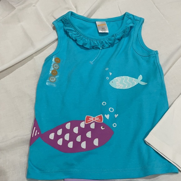 Gymboree tops 4 with janie & jack lavender shorts NWT 4 set - Picture 2 of 11